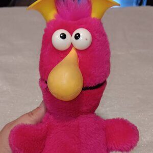 Vintage Hasbro Sesame Street Honker Pink 9” Plush Furry Monster Toy 1983 Works
